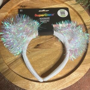 NEW Super Glow White Ears Headband with Lights